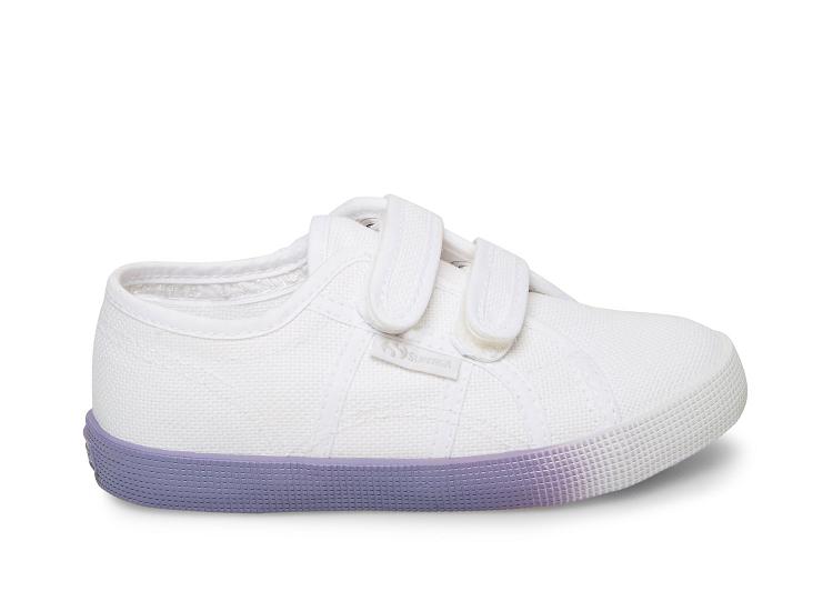 Superga 2750 Cotbumperstrapgradientj White Lavender - Kids Superga Shoes